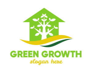 Green House Tree logo design