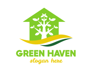 Green House Tree logo design