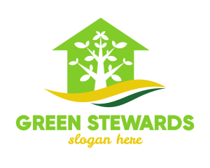 Green House Tree logo design