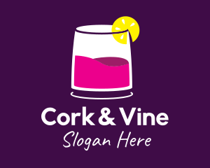 Wine Cocktail Drink logo design