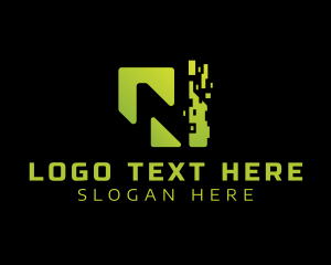Pixel Tech Letter N logo