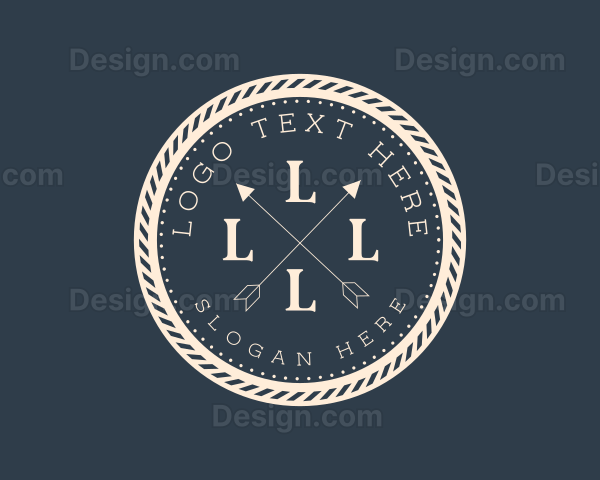 Nautical Rope Cross Arrow Logo