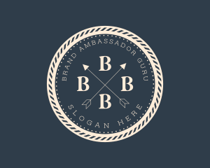 Nautical Rope Cross Arrow logo design