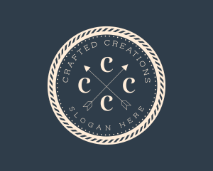 Nautical Rope Cross Arrow logo design