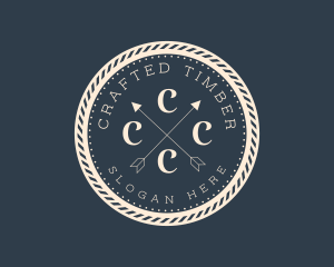 Nautical Rope Cross Arrow logo design