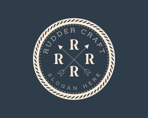 Nautical Rope Cross Arrow logo design