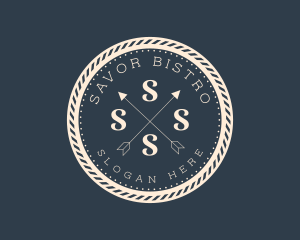 Nautical Rope Cross Arrow logo design