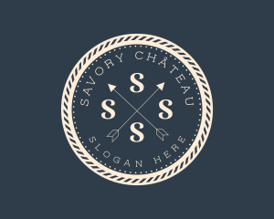 Nautical Rope Cross Arrow logo design