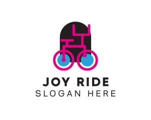 Modern Pink Bicycle logo design