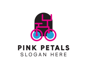 Modern Pink Bicycle logo design