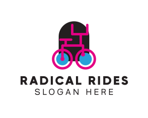 Modern Pink Bicycle logo design