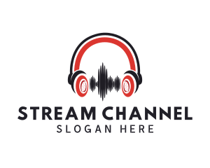 Music Headphone Streaming logo design