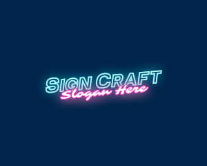 Tilted Neon Sign logo design