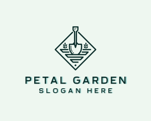 Landscaping Shovel Lawn logo design