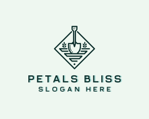 Landscaping Shovel Lawn logo design