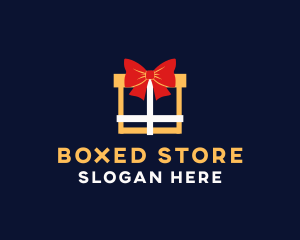 Ribbon Gift Present logo design