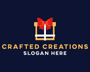 Ribbon Gift Present logo design