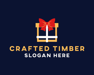 Ribbon Gift Present logo design