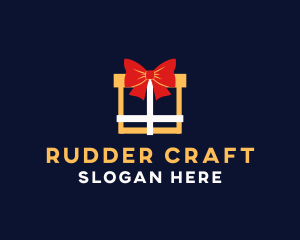 Ribbon Gift Present logo design