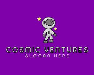 Astronaut Spacesuit Cartoon logo design