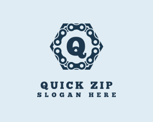 Bike Chain Hexagon logo design