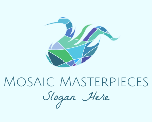 Stained Glass Swan  logo design