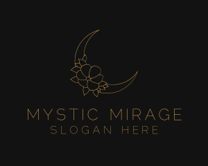 Mystic Moon Flower logo design