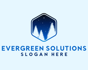 Winter Pine Tree logo design