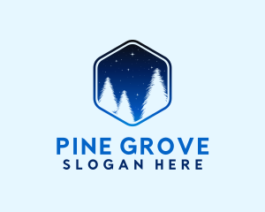 Winter Pine Tree logo design