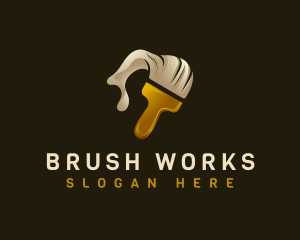 Paint Splash Brush logo design