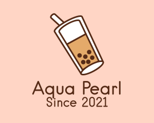 Pearl Milk Tea Drink logo design