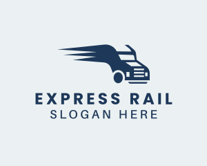 Blue Freight Vehicle  logo design