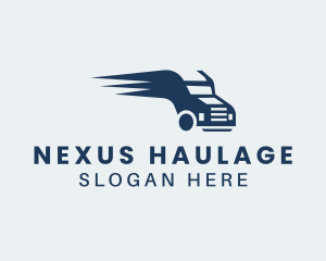 Blue Freight Vehicle  logo design