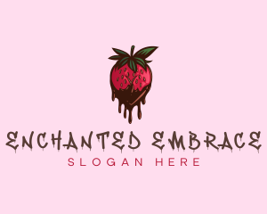 Lustful Chocolate Strawberry logo design