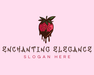 Lustful Chocolate Strawberry logo design