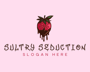 Lustful Chocolate Strawberry logo design