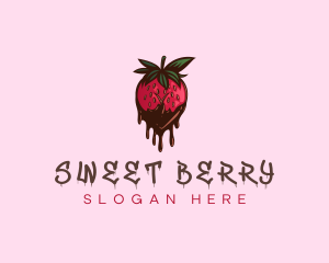 Lustful Chocolate Strawberry logo design