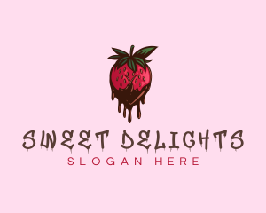 Lustful Chocolate Strawberry logo design