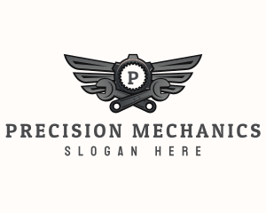 Industrial  Wrench Mechanic logo design