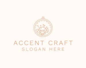 Flower Stitching  Craft logo design