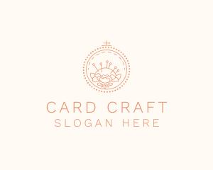 Flower Stitching  Craft logo design