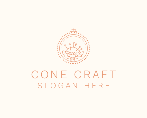 Flower Stitching  Craft logo design