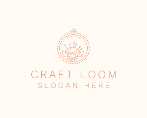 Flower Stitching  Craft logo design