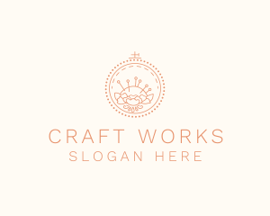 Flower Stitching  Craft logo design