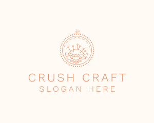 Flower Stitching  Craft logo design