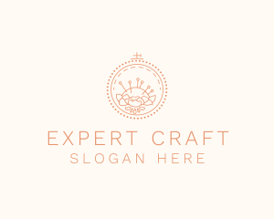 Flower Stitching  Craft logo design