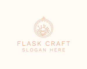 Flower Stitching  Craft logo design