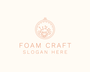 Flower Stitching  Craft logo design