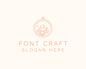 Flower Stitching  Craft logo design