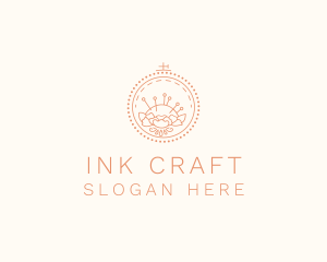 Flower Stitching  Craft logo design